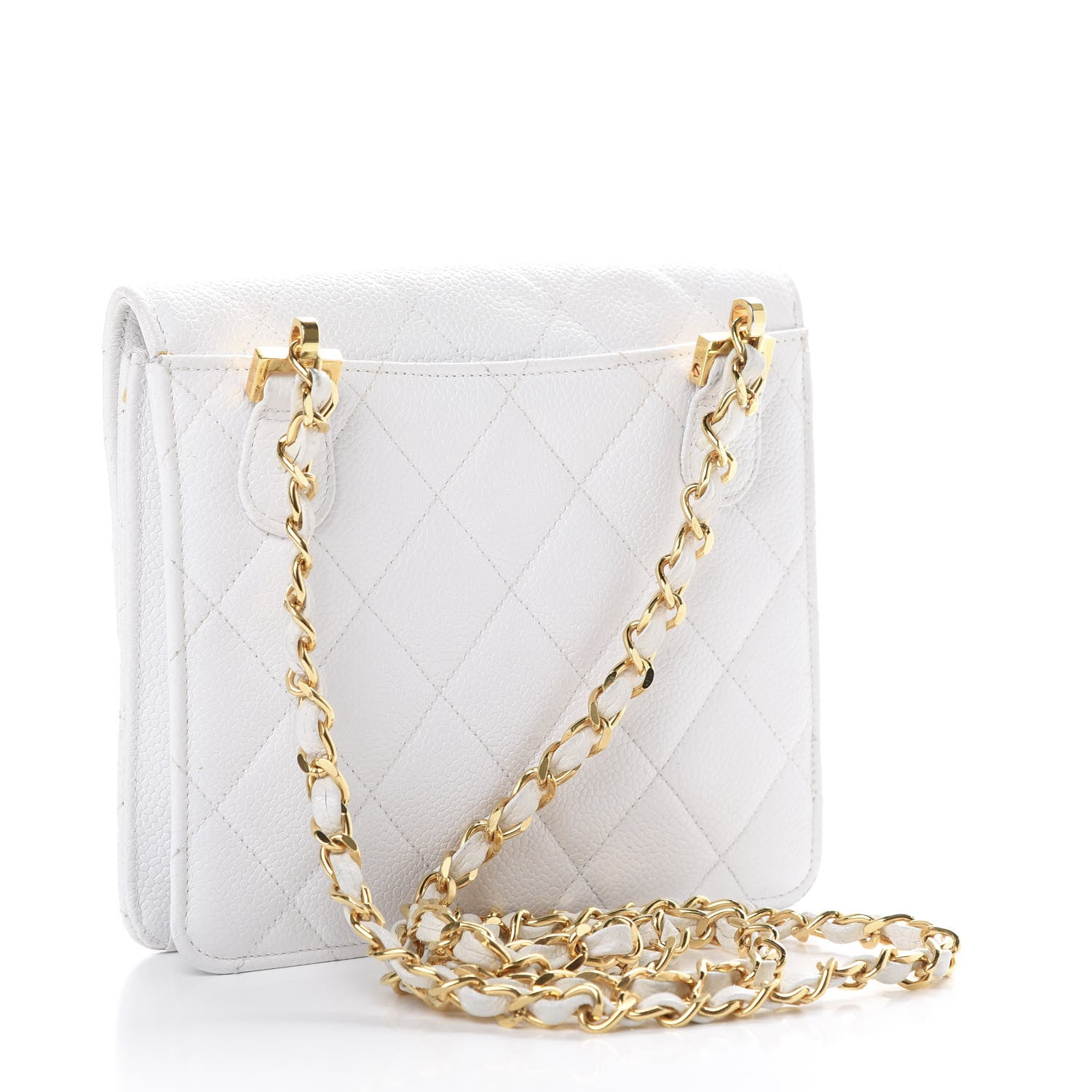 Chanel Caviar Quilted Single Flap Shoulder Bag White 2 of 15