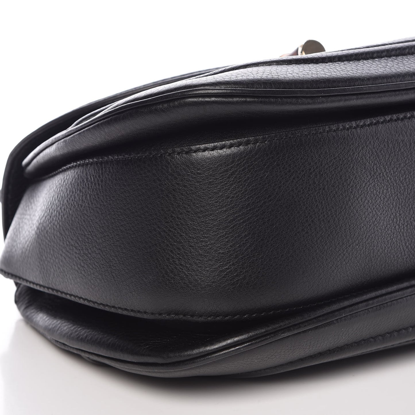 Calfskin Large New Bamboo Top Handle Bag Black