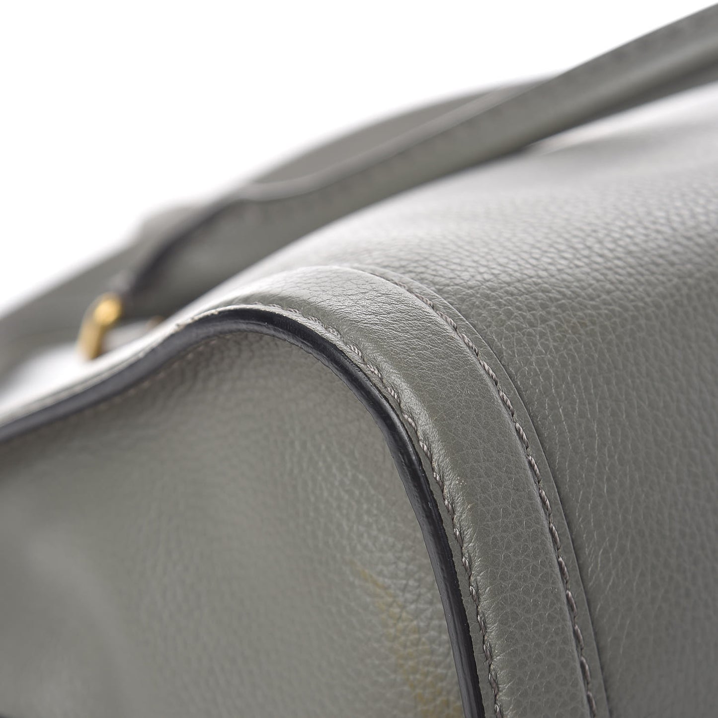 Pebbled Calfskin Small Skull Padlock Zip Around Tote Dark Grey
