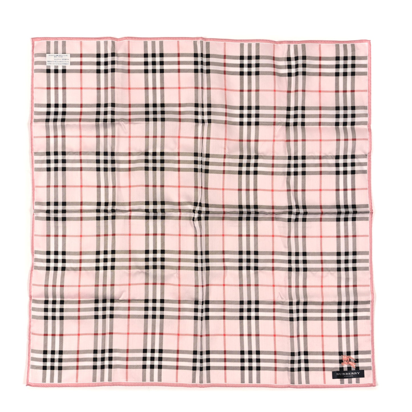 Cotton House Check Square Scarf Light Pink