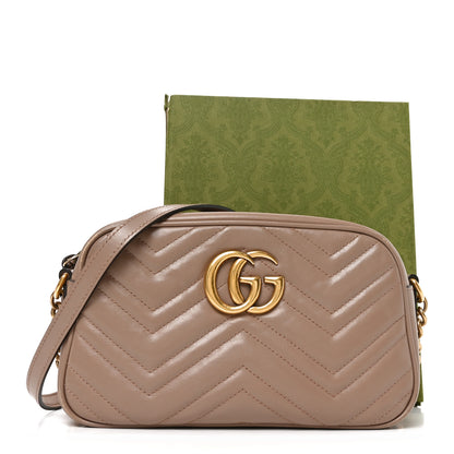 Gucci Calfskin Matelasse Small GG Marmont Chain Shoulder Bag Porcelain Rose 12 of 12