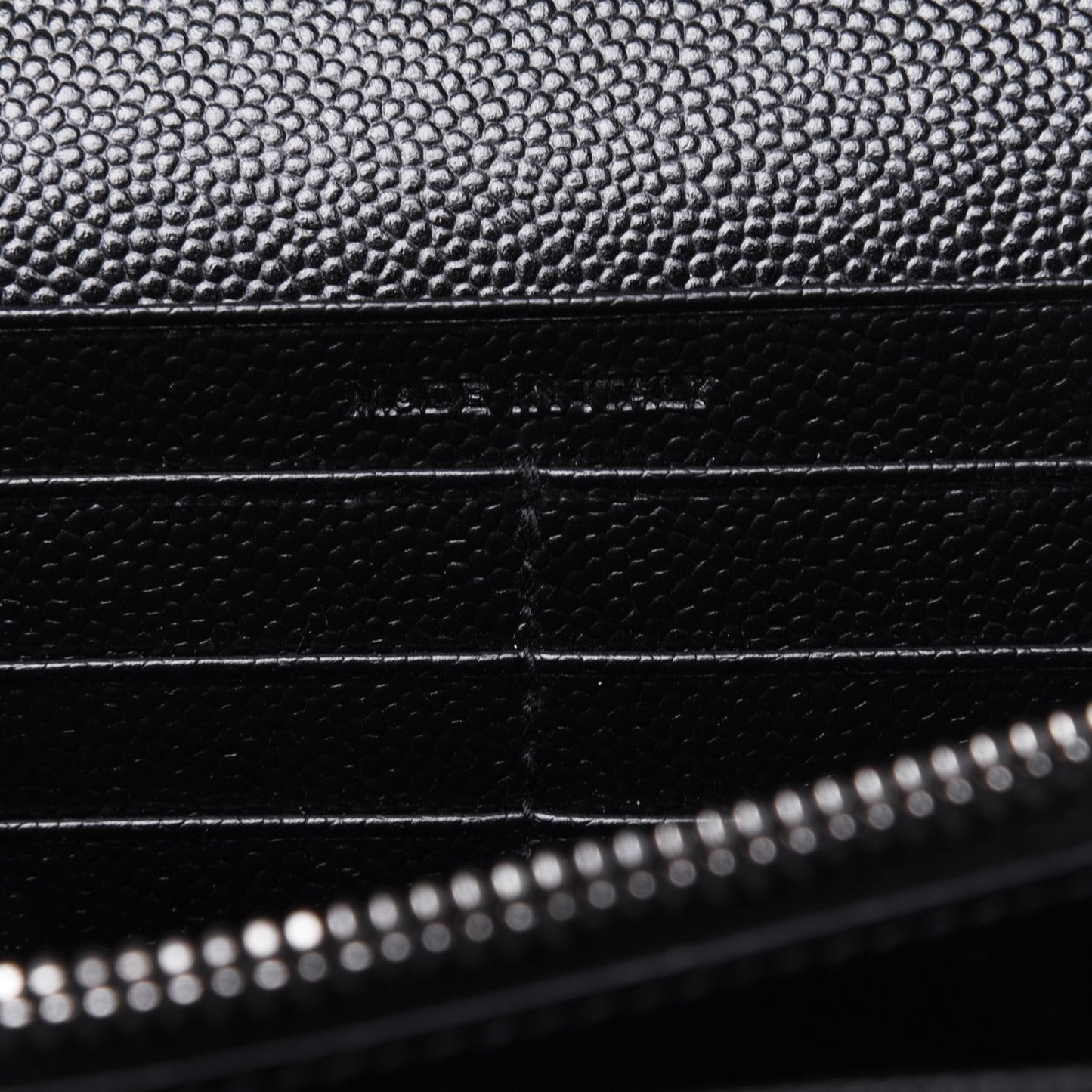 Grain De Poudre Matelasse Chevron Monogram Chain Wallet Black