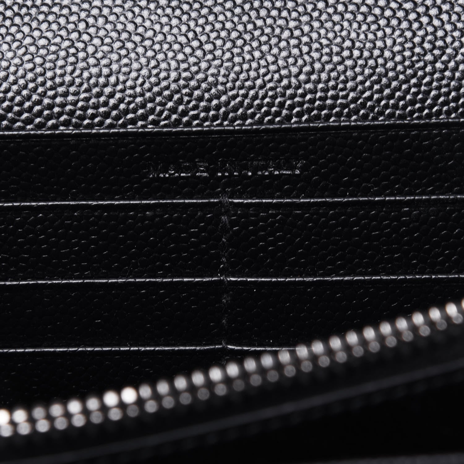 Saint Laurent Grain De Poudre Matelasse Chevron Monogram Chain Wallet Black 7 of 11