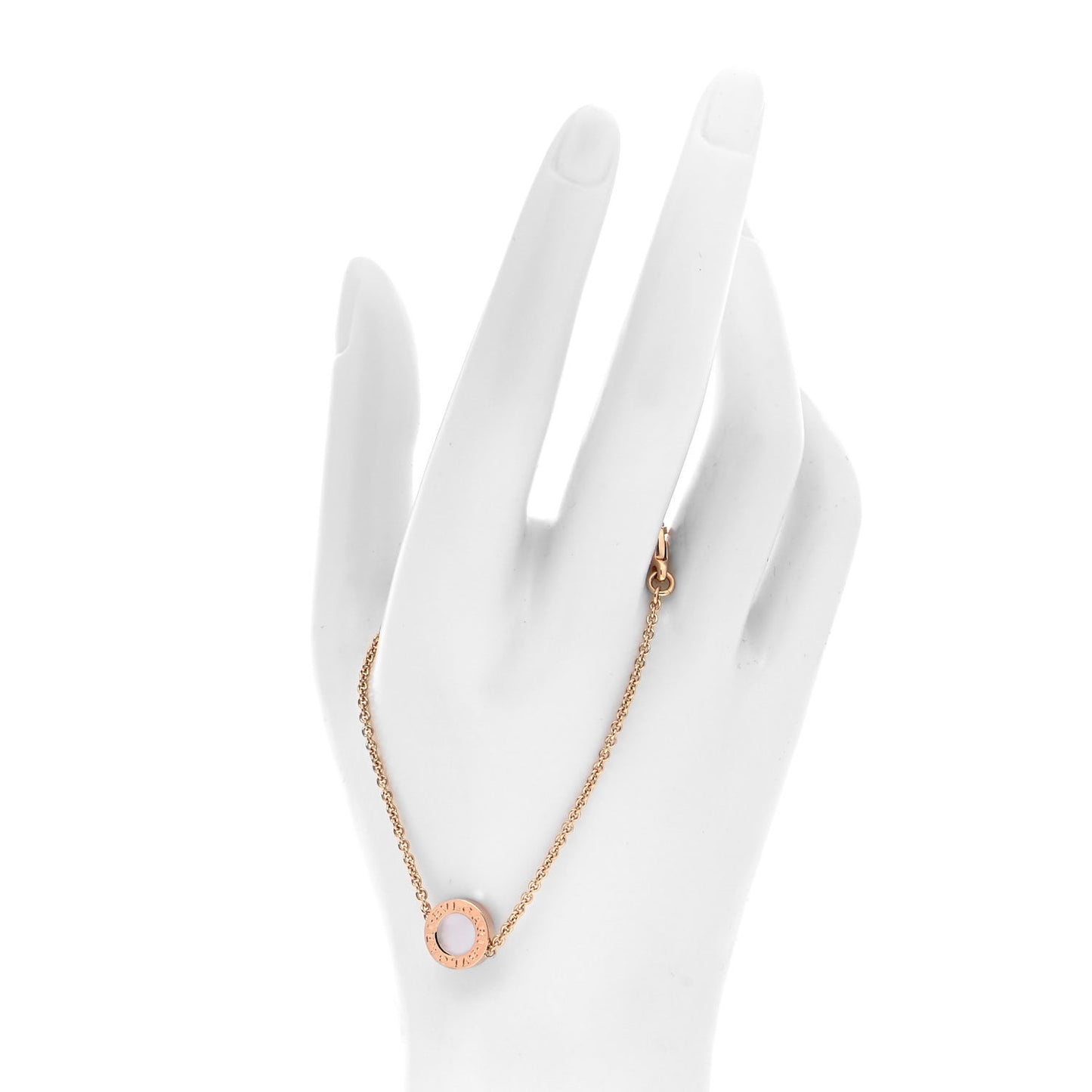 18K Rose Gold Mother of Pearl Carnelian BVLGARI BVLGARI Chain Bracelet