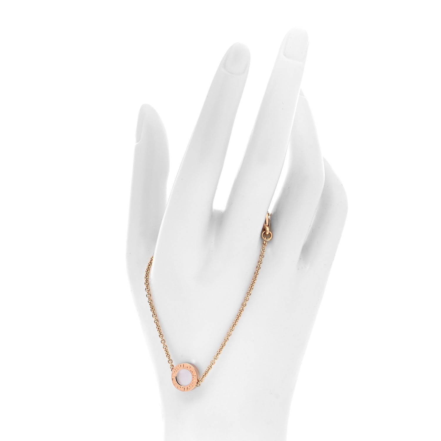 Bulgari 18K Rose Gold Mother of Pearl Carnelian BVLGARI BVLGARI Chain Bracelet 2 of 7