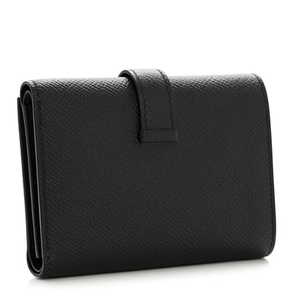 Hermes Epsom Tri-Fold Compact Bearn Wallet Black 3 of 10