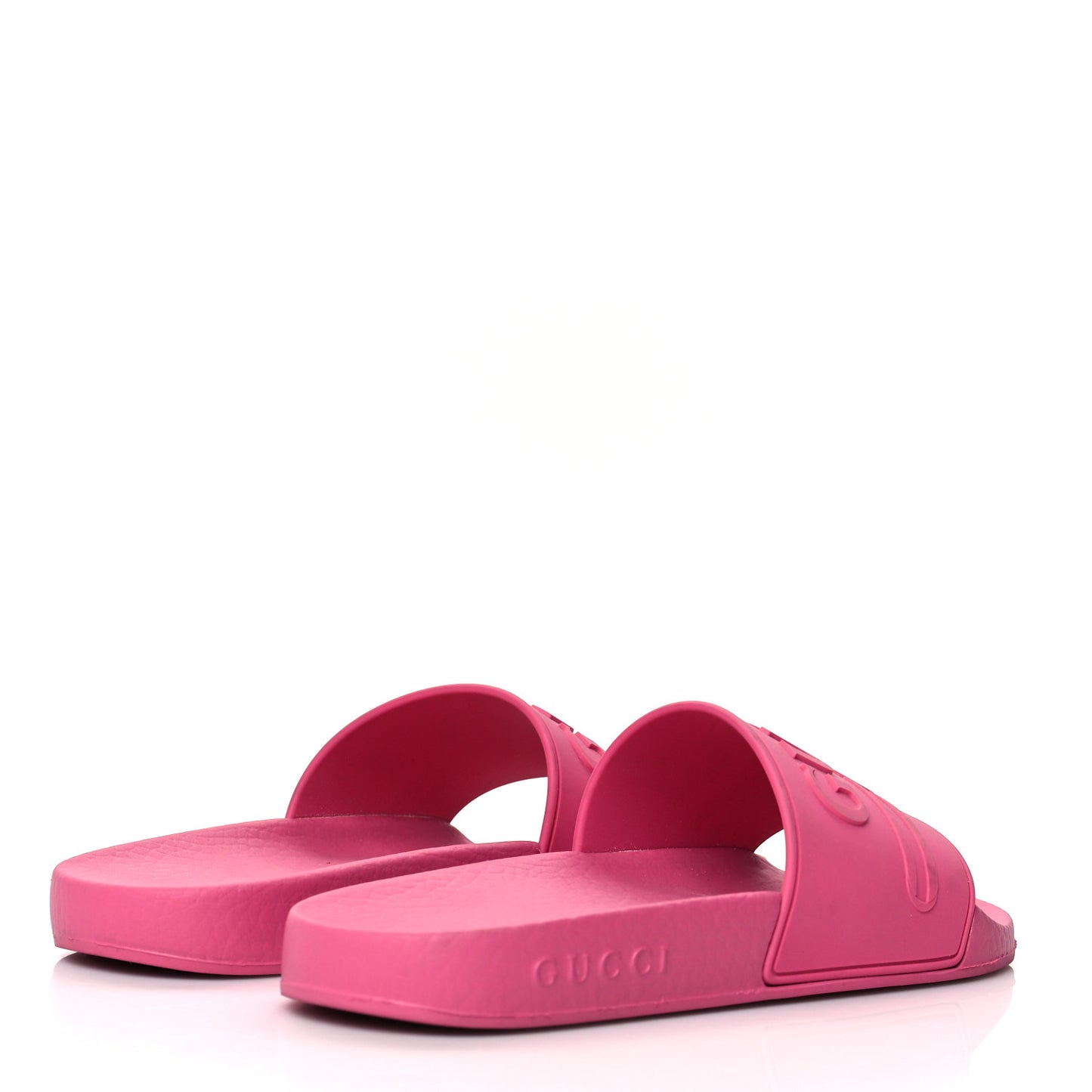 Rubber Womens Logo Slide Sandals 36 Fuchsia