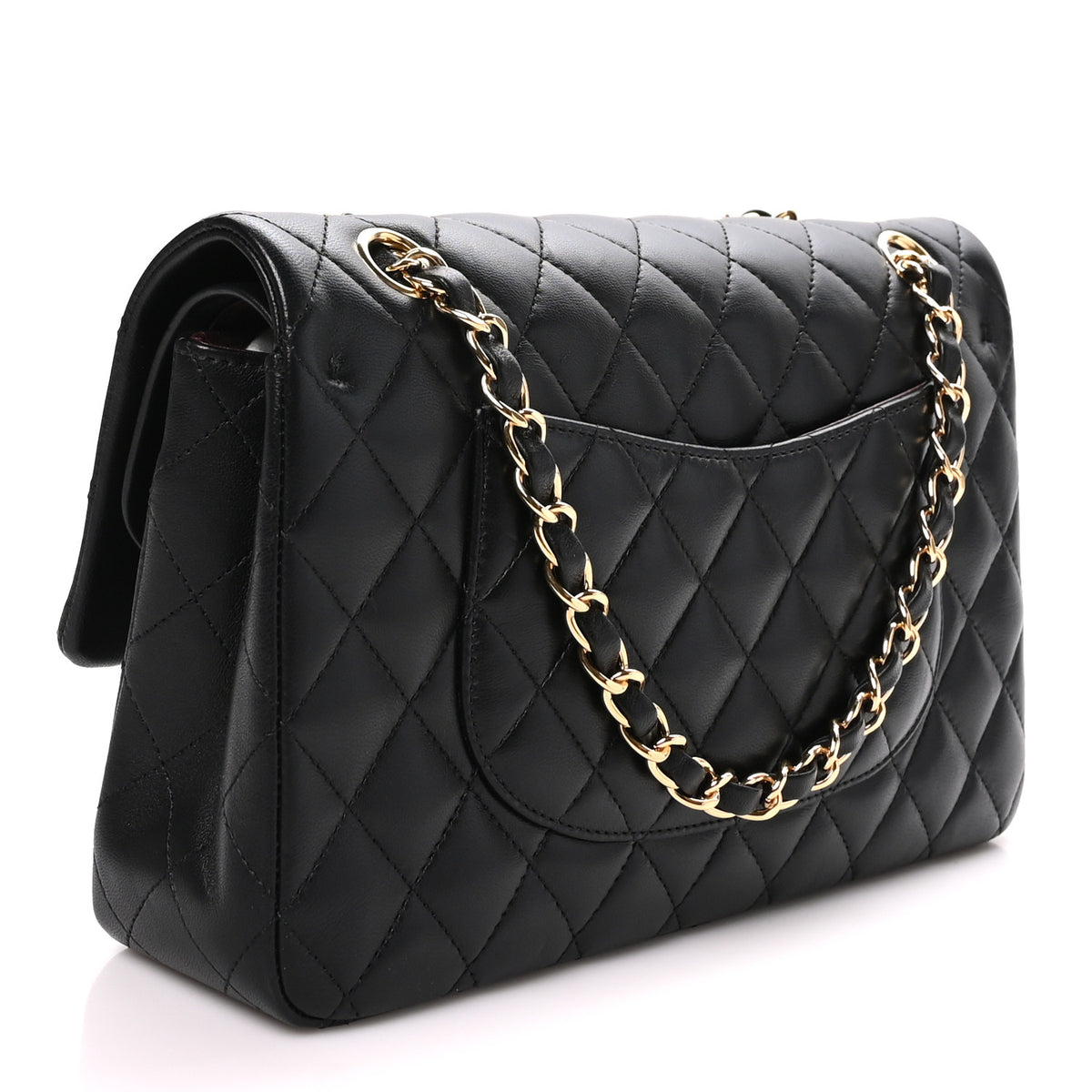 Chanel Lambskin Quilted Medium Double Flap Black 2 of 10
