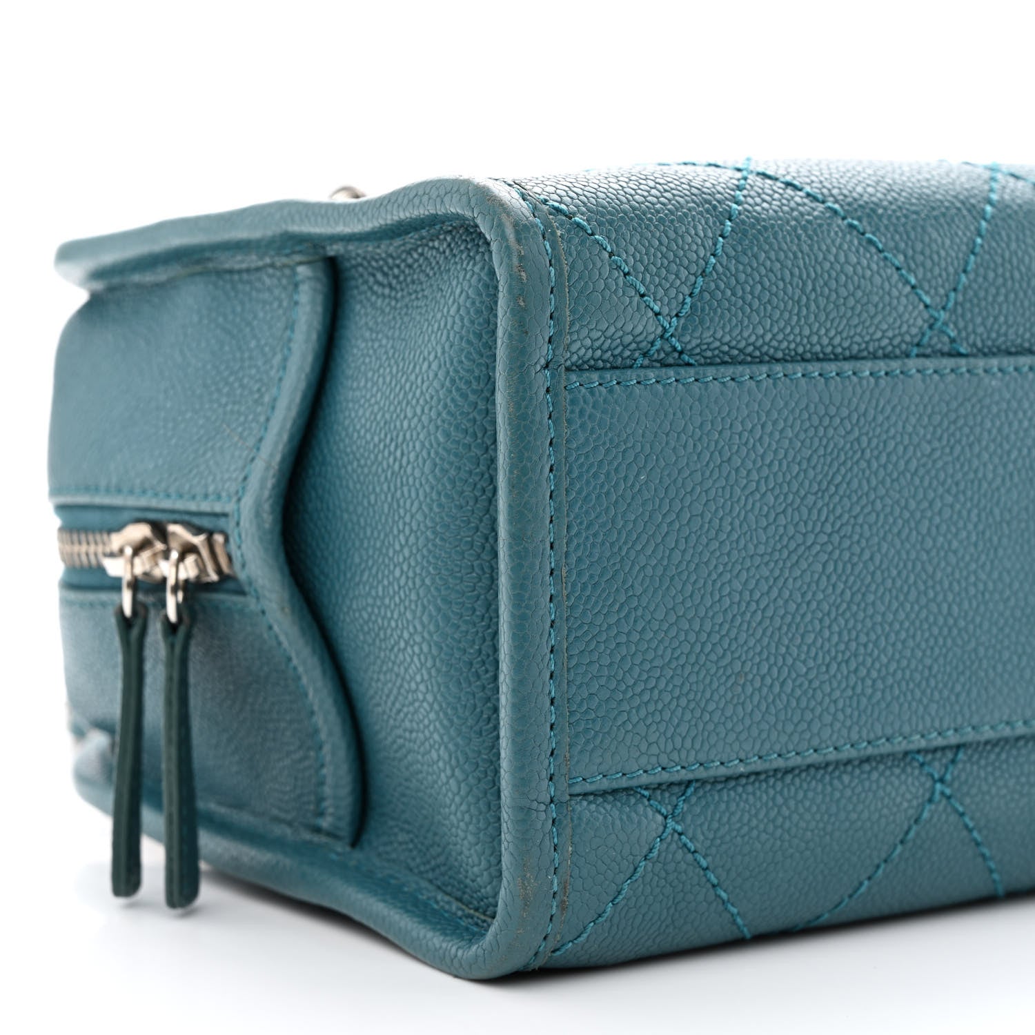 Chanel Caviar Quilted Small Deauville Bowling Bag Blue 9 of 12