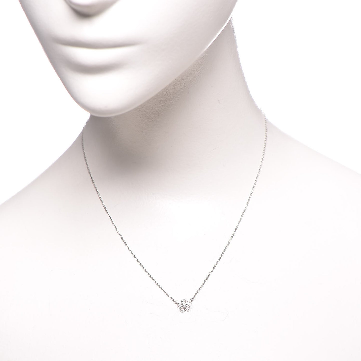 Platinum Diamond Flower Necklace