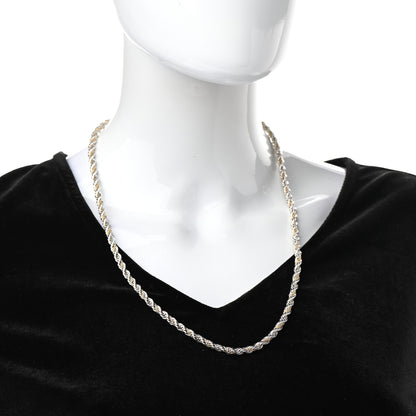 Tiffany Sterling Silver 18K Yellow Gold Rope Chain Necklace 24" 2 of 5