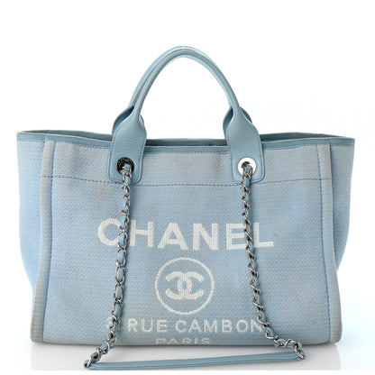 Chanel Mixed Fibers Small Deauville Tote Light Blue 1 of 14