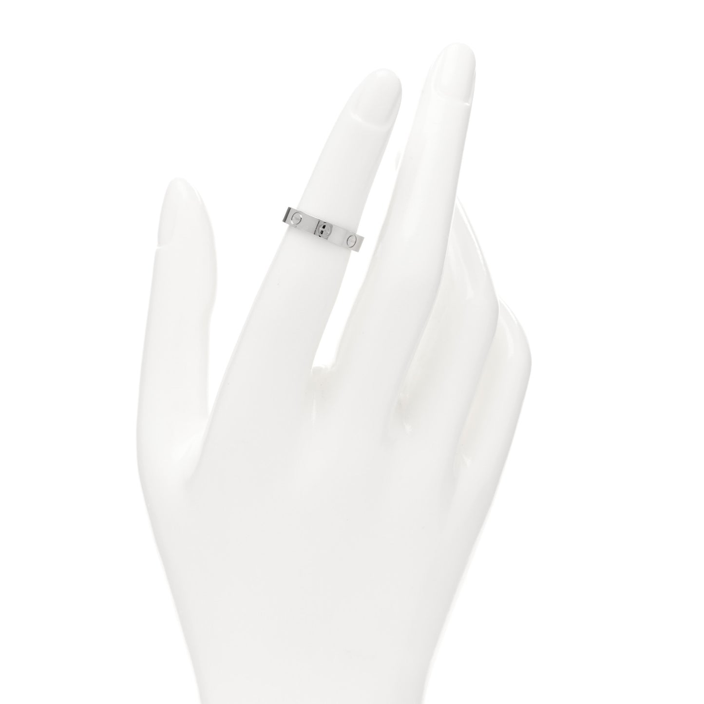 18K White Gold 3.5mm LOVE Wedding Band Ring 48 4.5