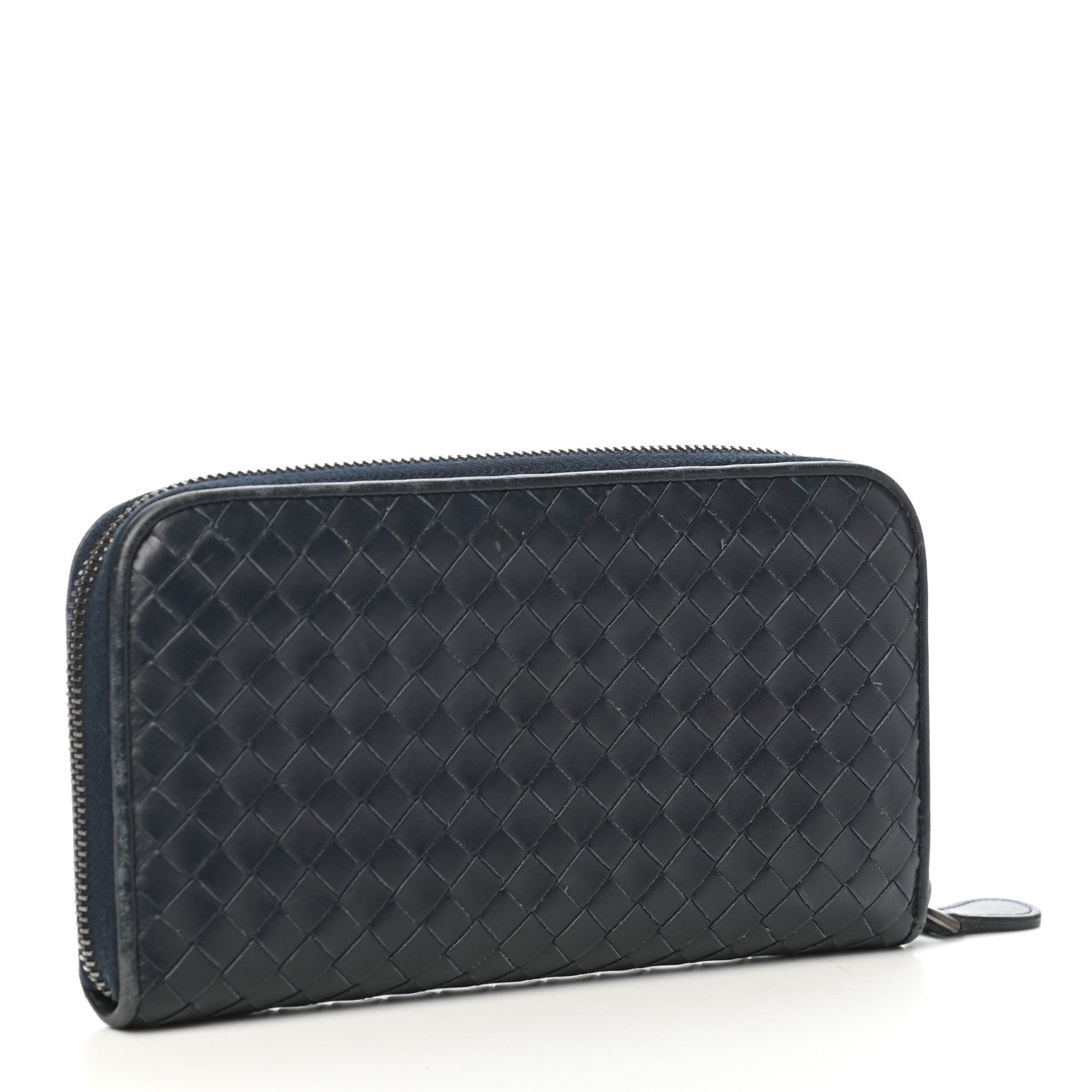 Bottega Veneta Nappa Intrecciato Zip Around Wallet Denim 2 of 7