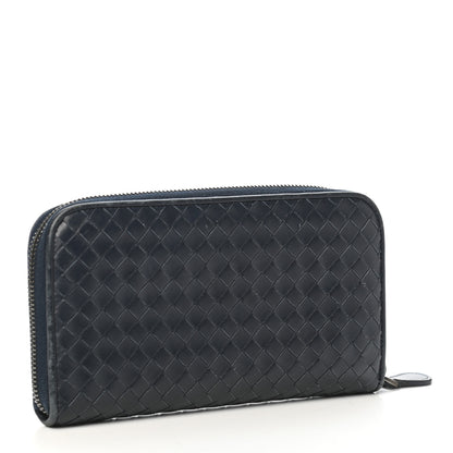 Bottega Veneta Nappa Intrecciato Zip Around Wallet Denim 2 of 7
