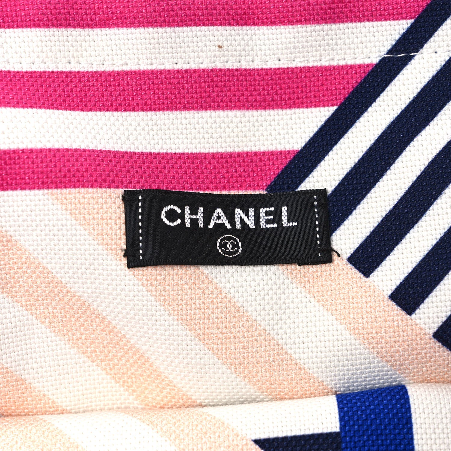 Chanel Terry Cloth Cotton La Pausa Bay Reversible Beach Tote Blue 9 of 17