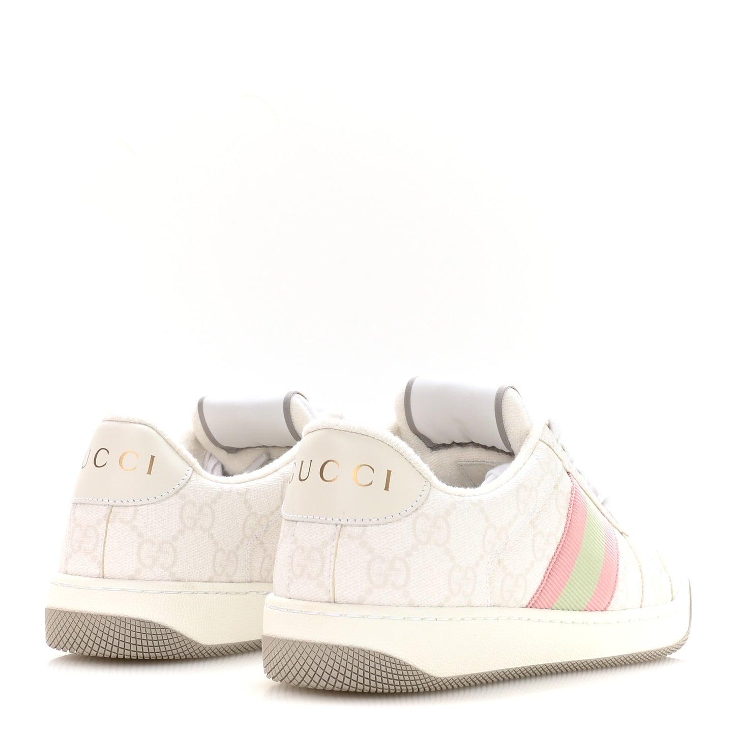 GG Monogram Web Screener Sneakers 35.5 White Grey Pink