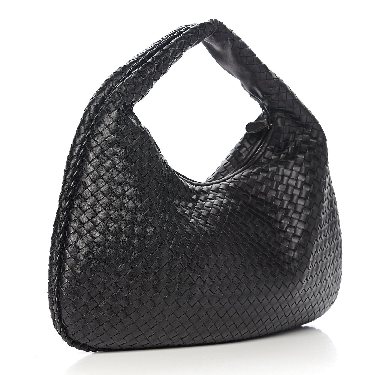 Nappa Intrecciato Large Veneta Hobo Black