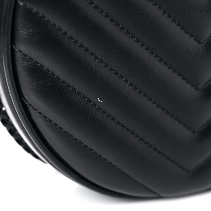 Saint Laurent Calfskin Matelasse Chevron Round Vinyle Camera Bag Black 7 of 17