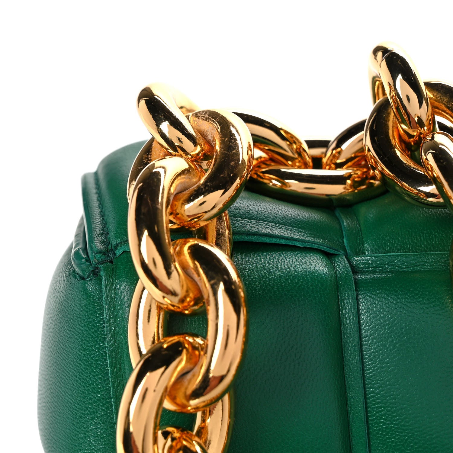 Bottega Veneta Lambskin Maxi Intreccio Padded Chain Cassette Crossbody Bag Racing Green 13 of 13