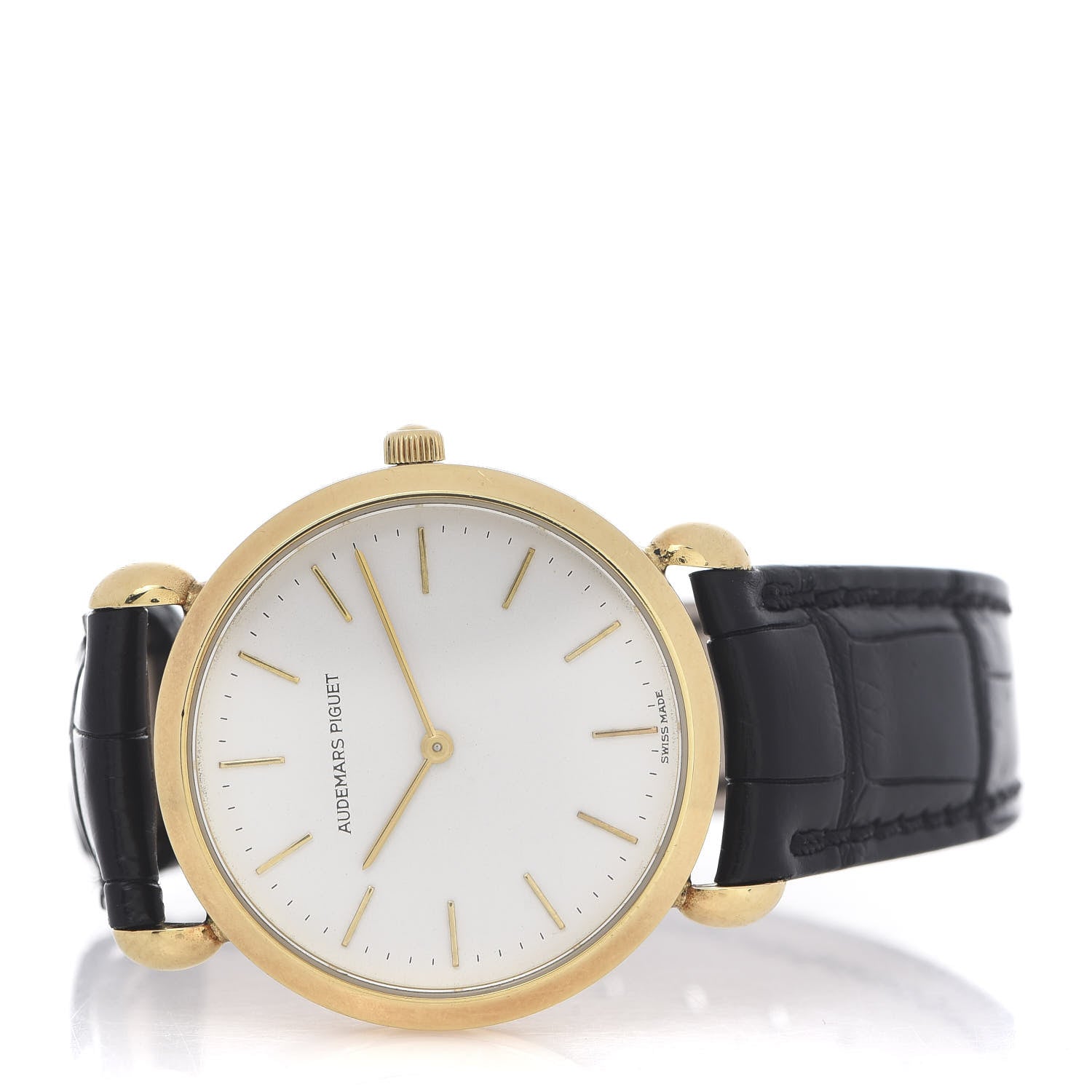 Audemars Piguet 18K Yellow Gold Alligator 32mm Classic Manual Winding Watch 3 of 6