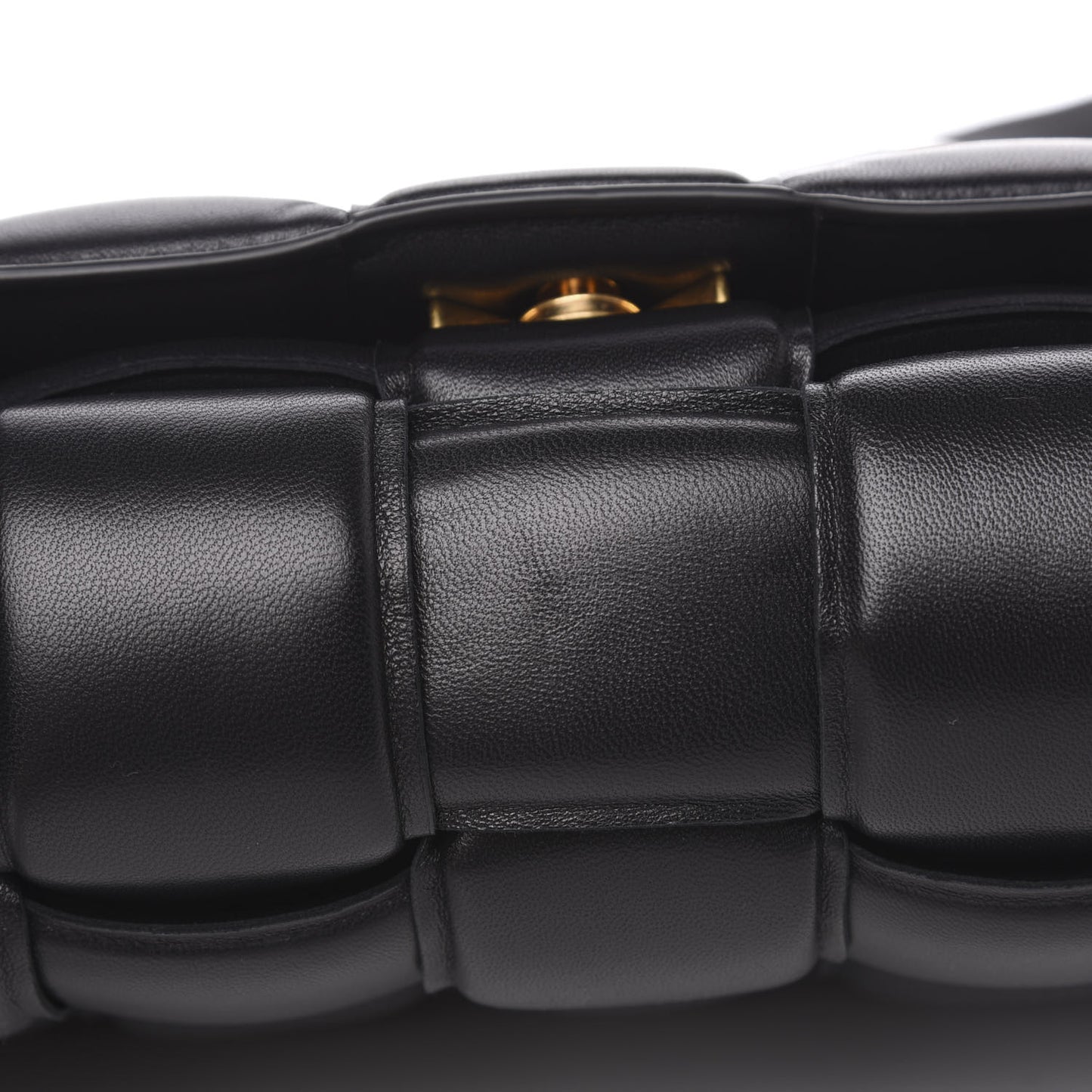 Nappa Maxi Intreccio Padded Cassette Crossbody Bag Black