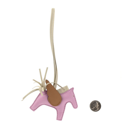 Hermes Milo Lambskin Grigri Rodeo Pegase Horse Bag Charm PM Mauve Sylvestre Craie Chai 2 of 4