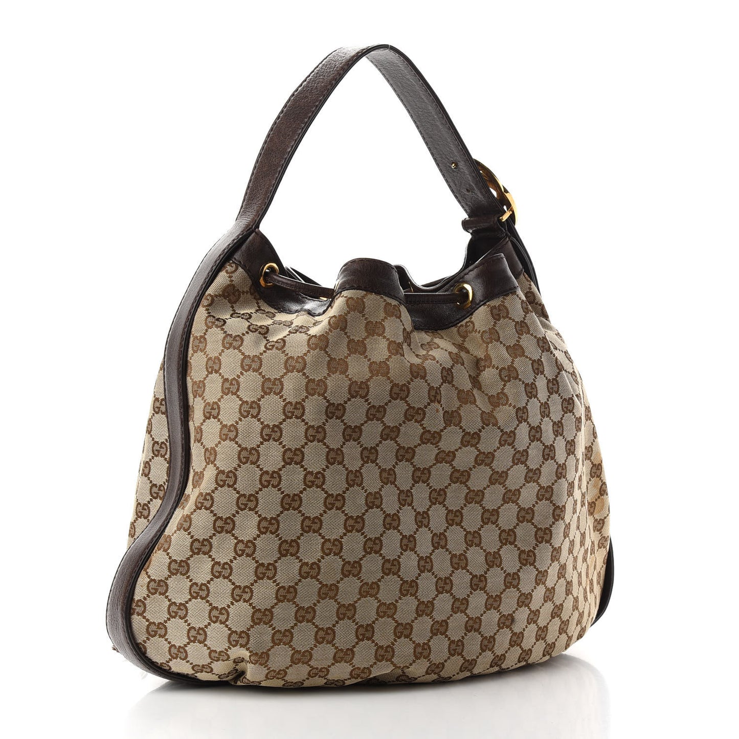 Monogram Medium Interlocking Icon Shoulder Bag Dark Brown
