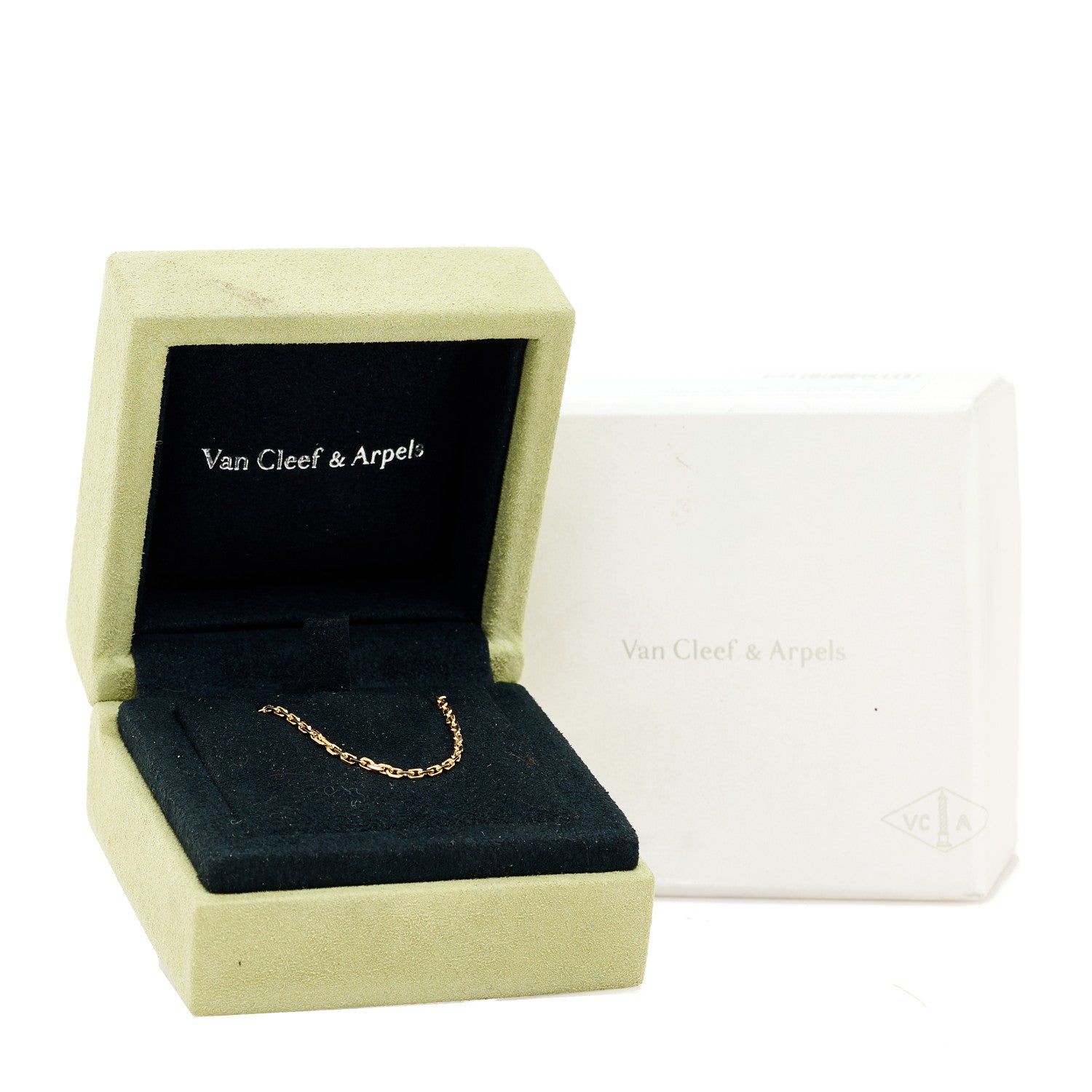 Van Cleef & Arpels 18K Yellow Gold Trace Chain Necklace 6 of 6