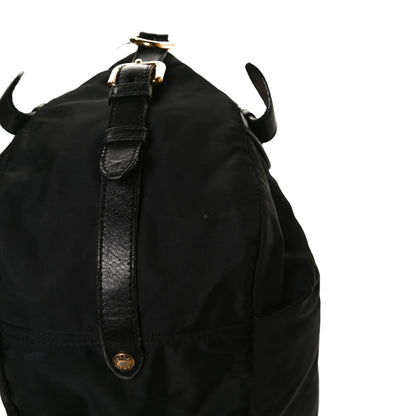 Prada Tessuto Nylon Jacquard Logo Aviator Satchel Black 17 of 17