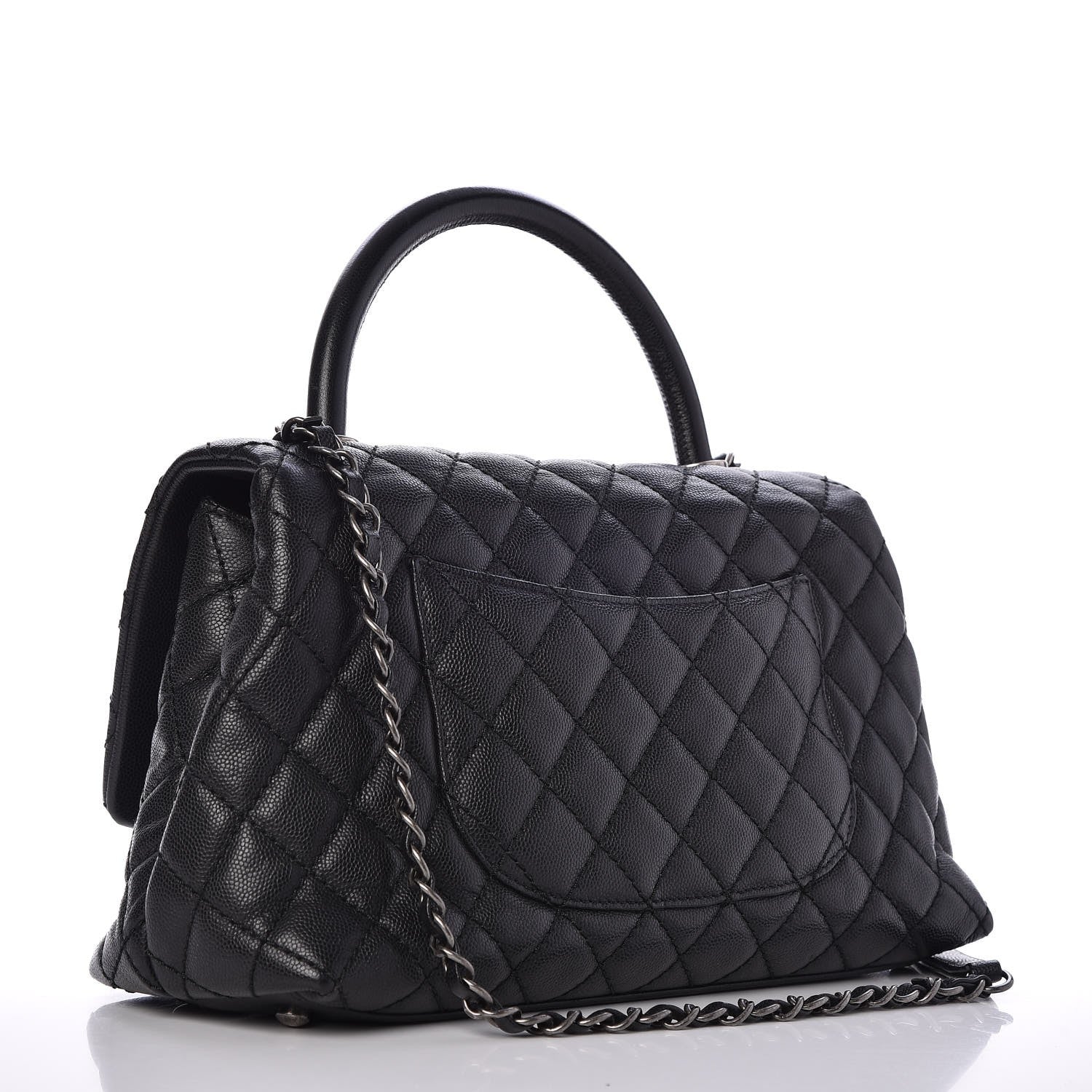 Chanel Caviar Quilted Small Coco Handle Flap Black 3 of 9
