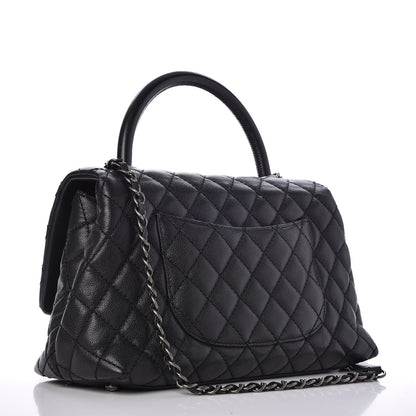Chanel Caviar Quilted Small Coco Handle Flap Black 3 of 9