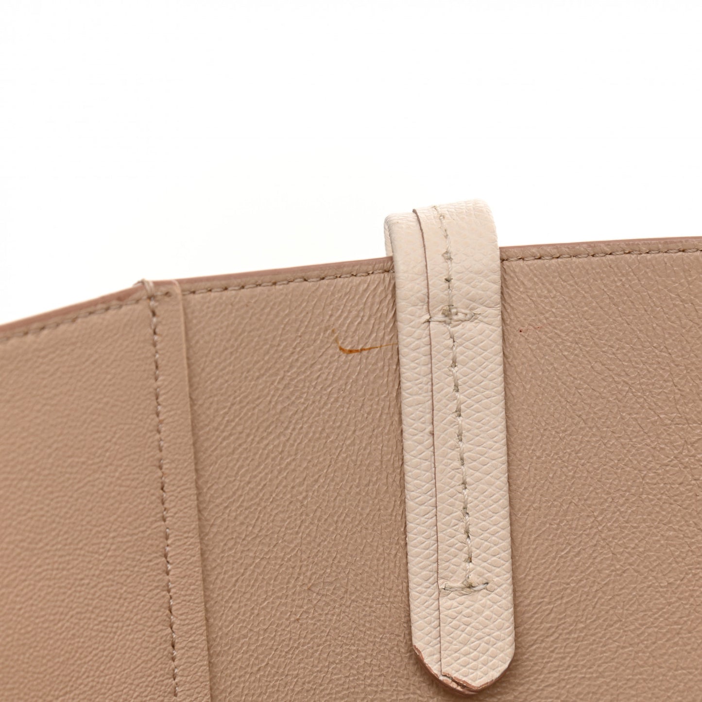 Grained Calfskin Medium Horizontal Cabas Phantom White