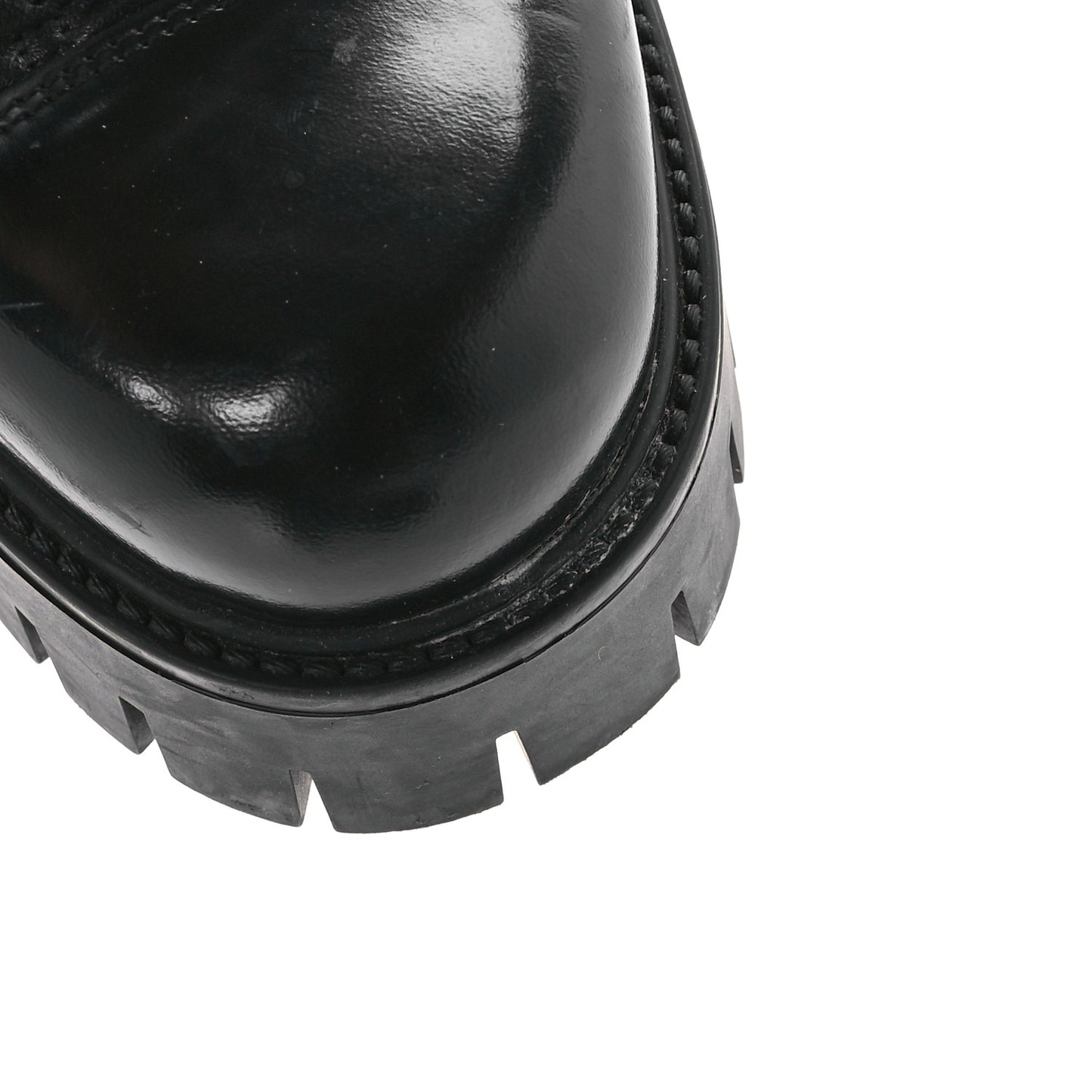 Cordovan Lux Nappa GG Matelasse Lace Up 60mm Combat Boots 38.5 Black