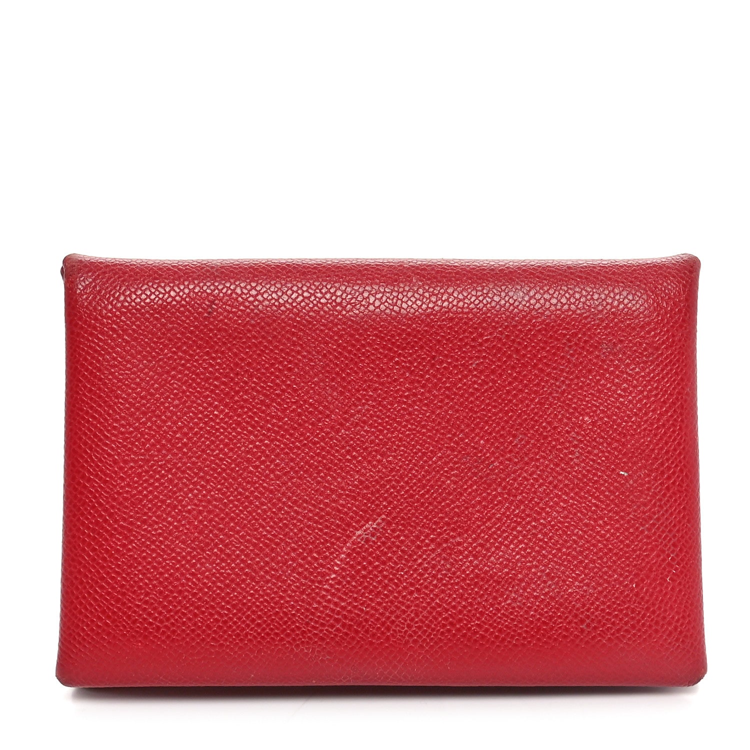 Hermes Madame Calfskin Calvi Card Case Rouge Piment 1 of 11