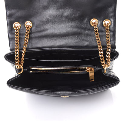 Saint Laurent Calfskin Y Quilted Monogram Small Loulou Chain Satchel Black 5 of 10