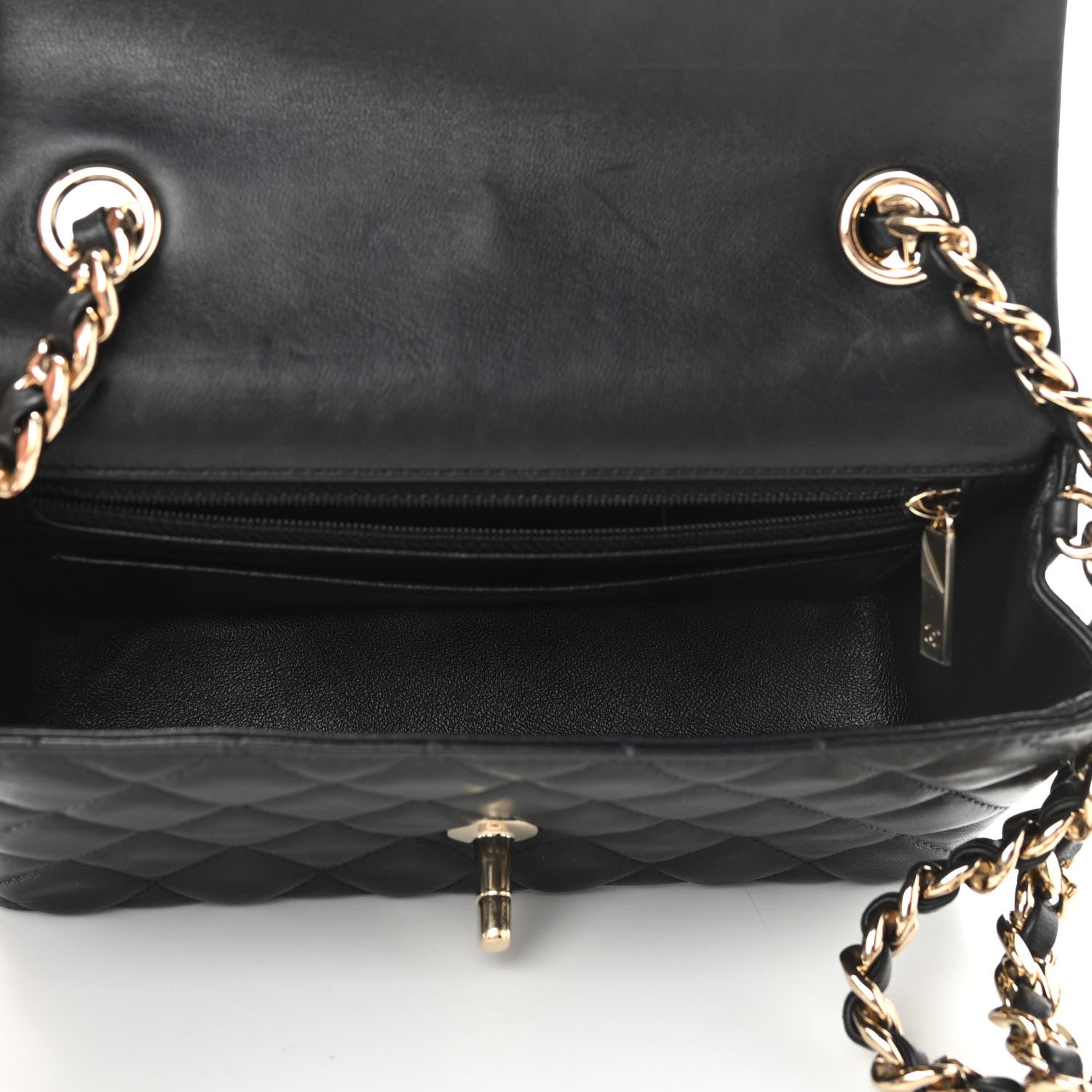 Chanel Lambskin Quilted Mini Coco Charms Rectangular Flap Black 7 of 14