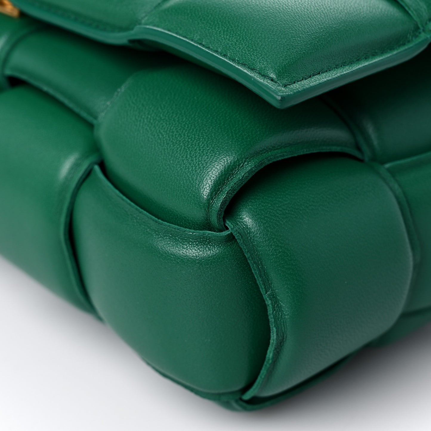 Nappa Maxi Intreccio Padded Cassette Crossbody Bag Racing Green