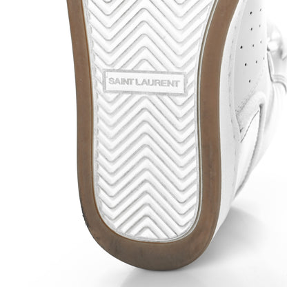 Saint Laurent Calfskin Womens SL/80 Mid Top Sneakers 39 Argento Optic White 10 of 13