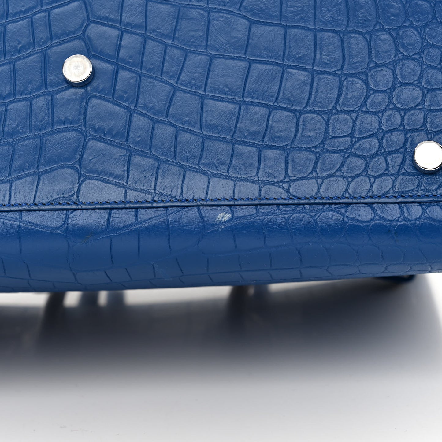 Calfskin Crocodile Embossed Small Sac de Jour Royal Blue