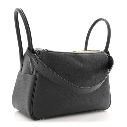 Hermes Taurillon Clemence Lindy 26 Black 3 of 10