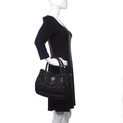 Christian Dior Nylon Cannage Shopper Tote Black 2 of 10