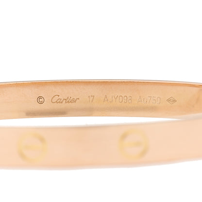 Cartier 18K Pink Gold LOVE Bracelet 17 2 of 5