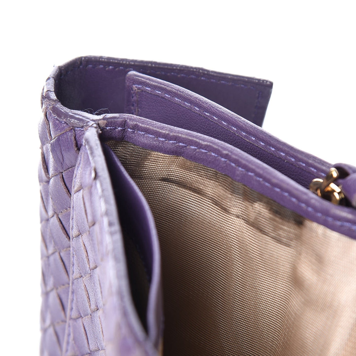 Nappa Intrecciato Continental Compact Flap Wallet Parma