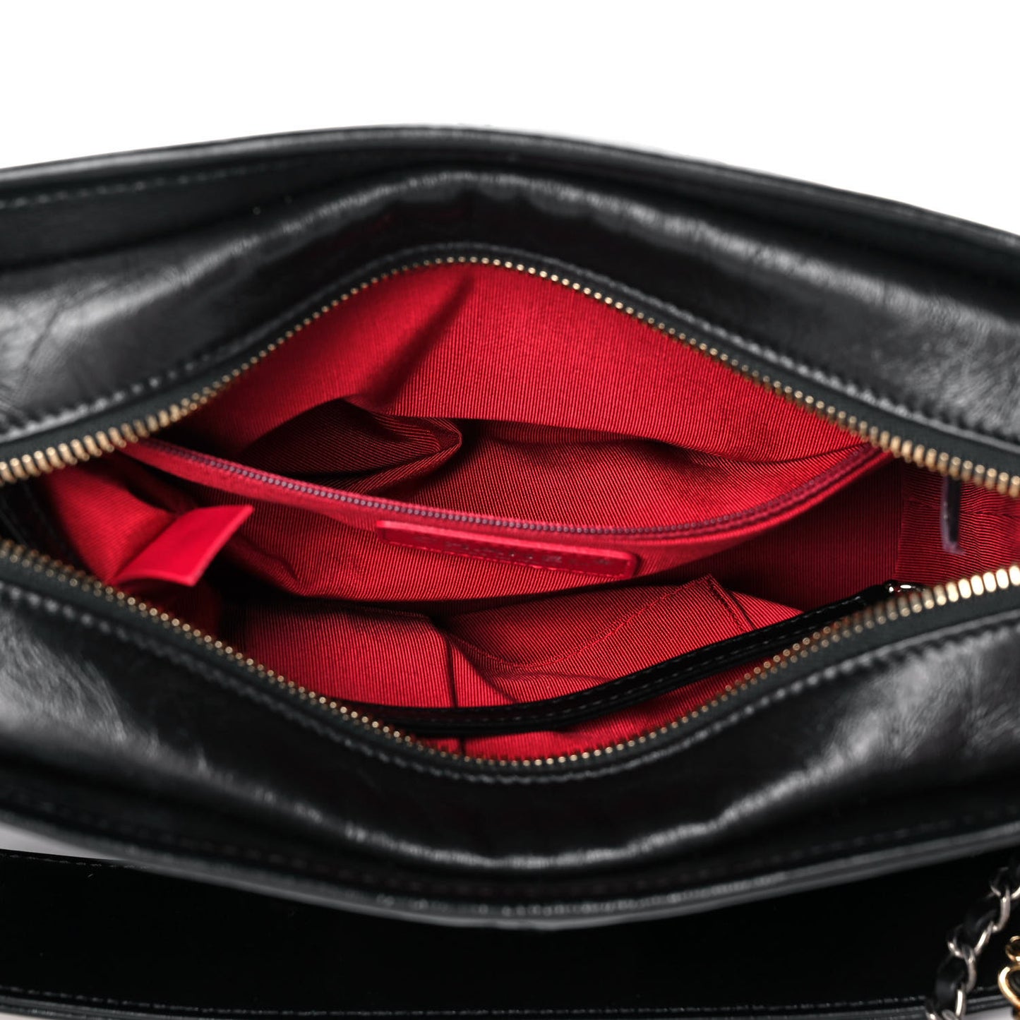 Aged Smooth Calfskin Quilted Medium Gabrielle Logo Hobo Black