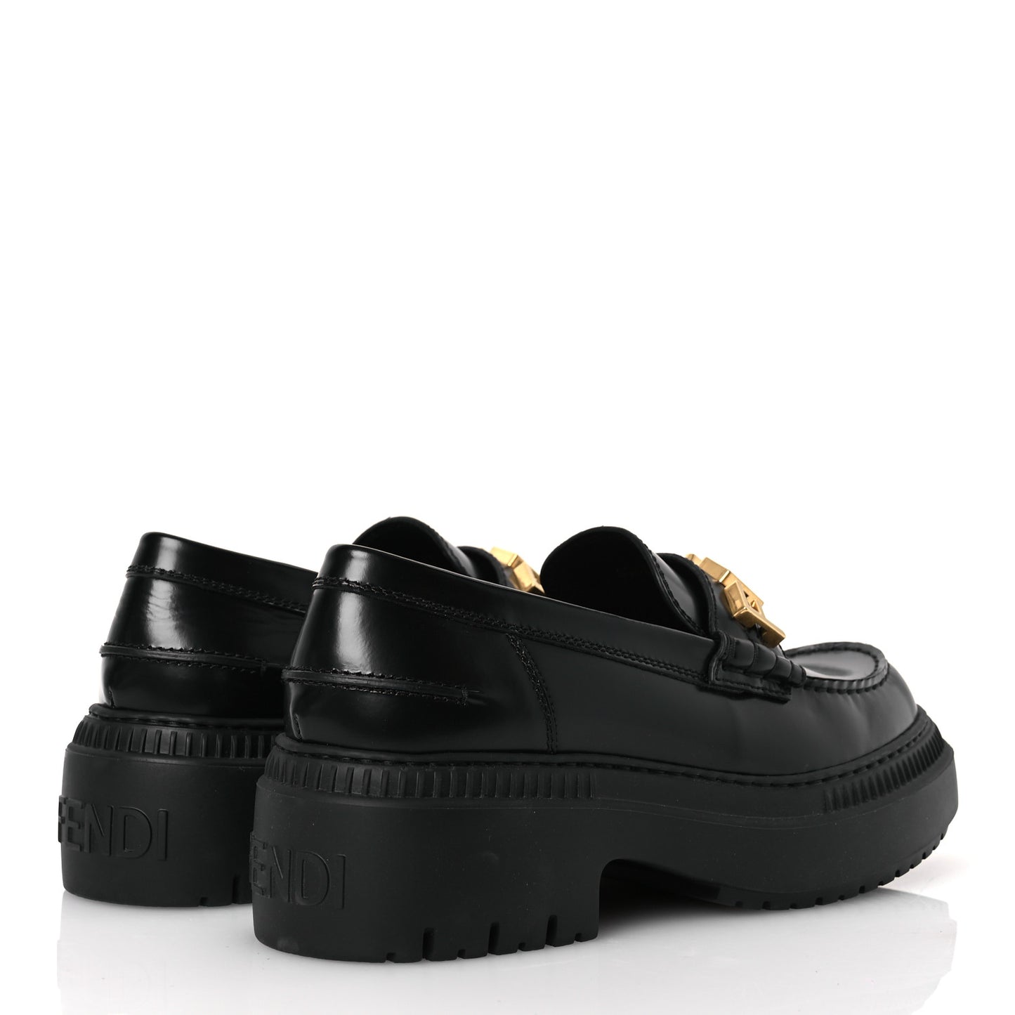 Vitello Abrasivato Fendigraphy 50mm Loafers 40 Black