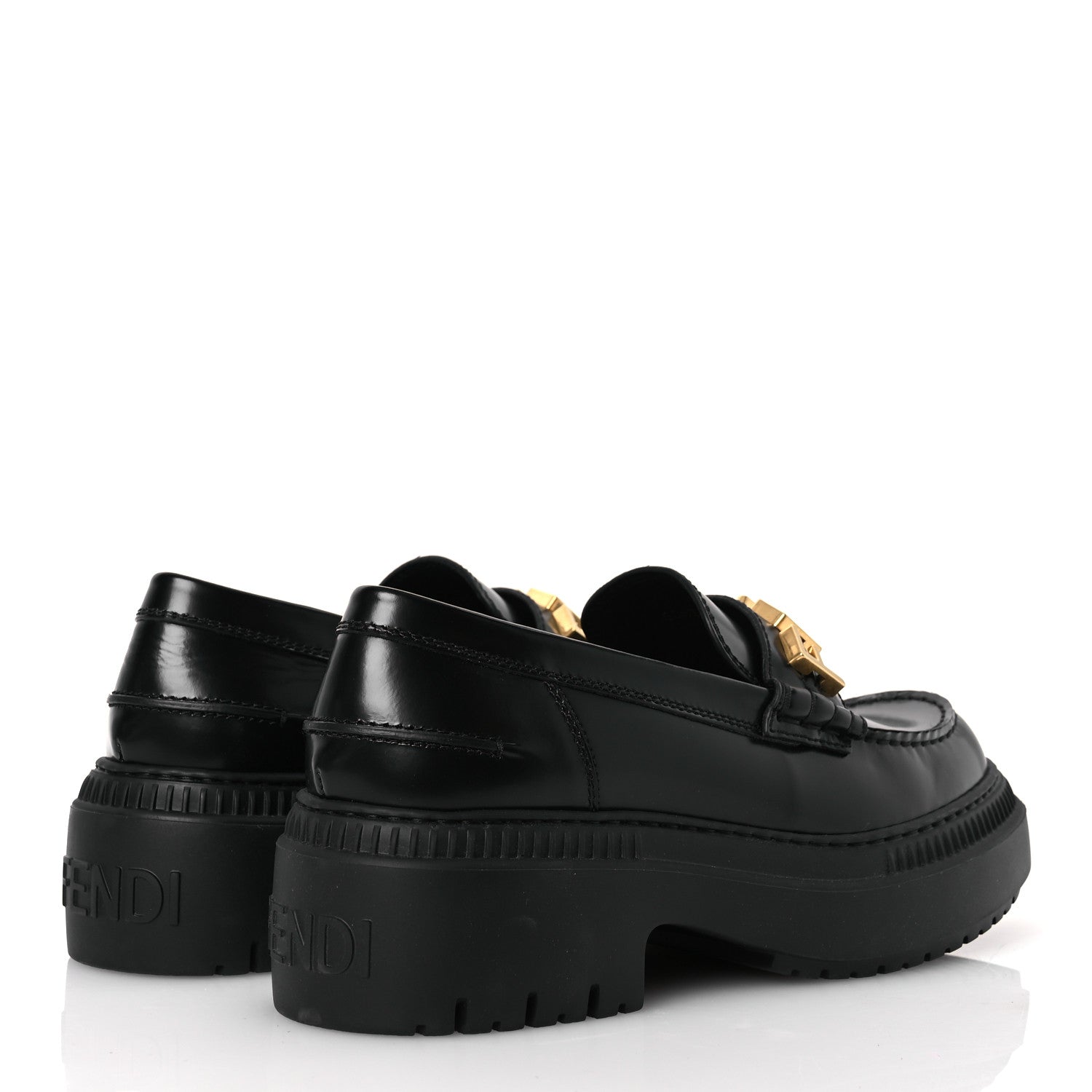Fendi Vitello Abrasivato Fendigraphy 50mm Loafers 40 Black 5 of 13