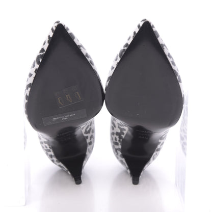 Saint Laurent Soft Calfskin Baby Cat Paris 50 Pumps 35.5 Bianco White Black 5 of 10