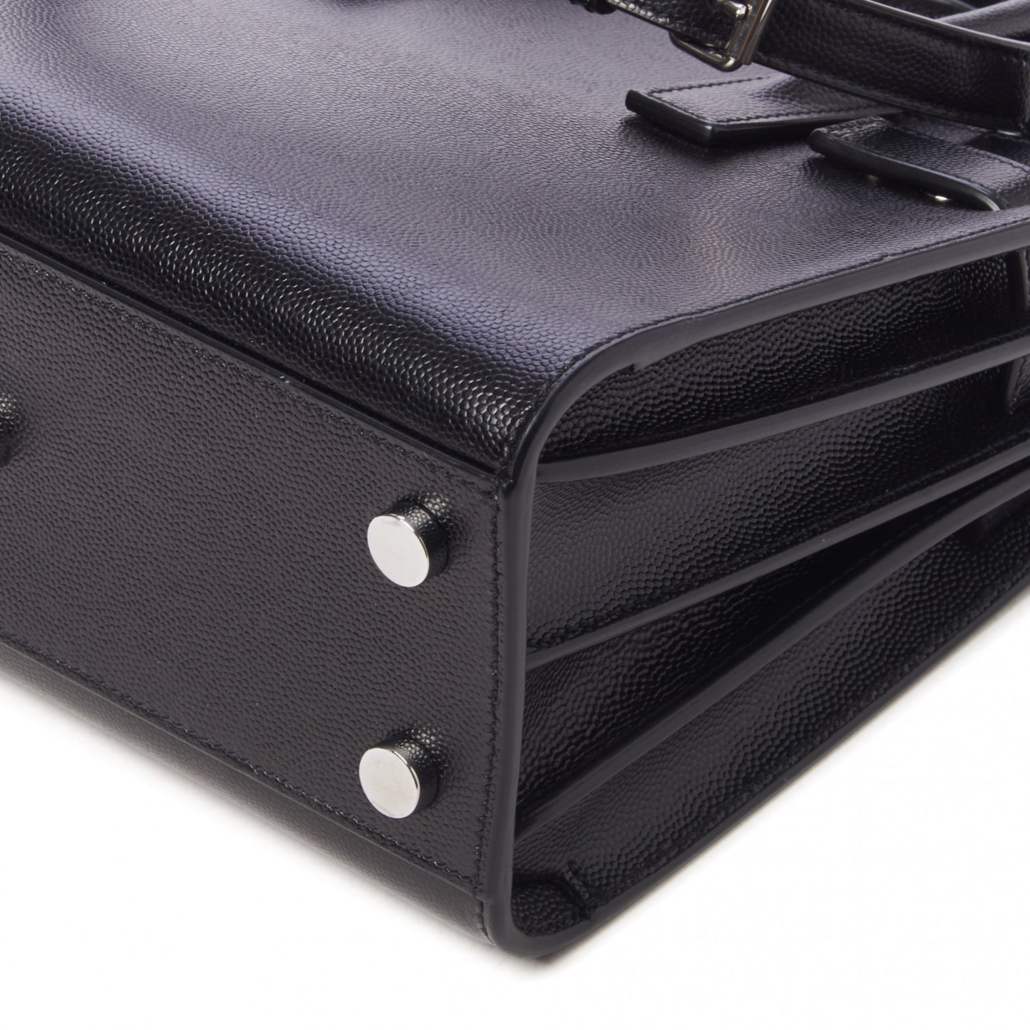 Grained Calfskin Nano Sac De Jour Black