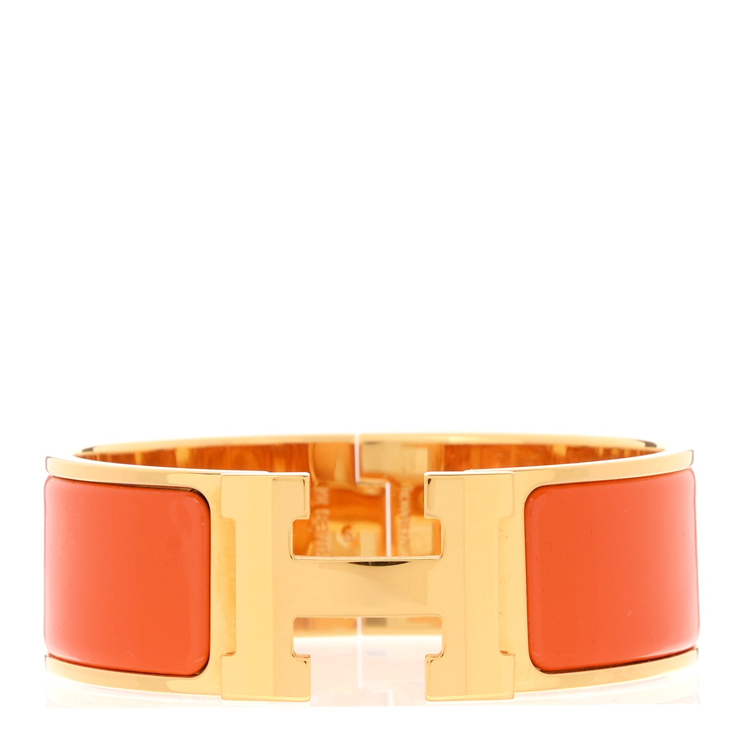 Hermes Enamel Wide Clic Clac H Bracelet PM Orange 1 of 5